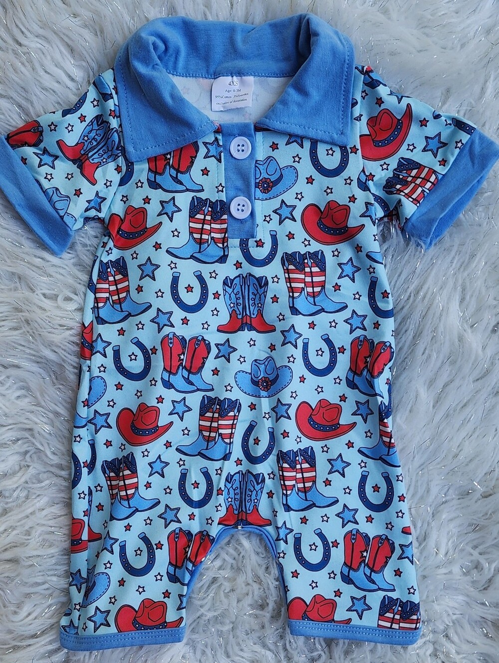 Baby Boys & Toddler Patriotic Western Romper